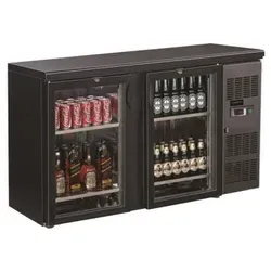 CombiSteel Gastro Barkühler 350l mit 2 Glastüren - Kühlschrank für Gastronomie mit 350l Volumen, abschließbaren Glastüren und LED-Beleuchtung. Ideal für Bars und Restaurants, hält Temperaturen von 2 bis 8°C.