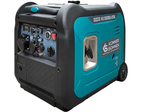 Könner & Söhnen Inverter-Generator KS 5500iE S ATSR - Stromaggregate mit 5500 W Leistung, integrierter ATS für automatische Notstromversorgung und ECO-Modus zur Kraftstoffersparnis. Ideal für zuverlässige Energieversorgung bei Stromausfällen.