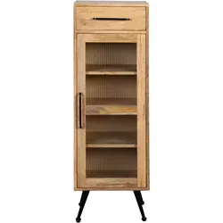Carla&Marge Riffelution Badschrank II aus Mangoholz und Eisen - Stylischer Badschrank II aus robustem Mangoholz und Eisen in Honig/Schwarz. Bietet praktischen Stauraum und vereint natürliche Eleganz mit modernem Design.
