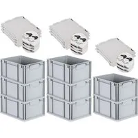 PROREGAL SuperSparSet 8x Eurobox NextGen Economy - Aufbewahrungsbehälter mit Deckel, lebensmittelecht und robust, ideal für effizientes Lagern und Transportieren von bis zu 400kg.