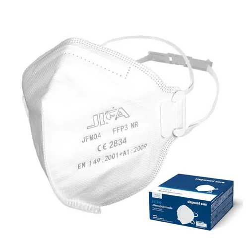 siegmund care Filtrierende Halbmasken FFP3 10x FFP3 Atemschutzmaske, 10-St., MHD: 31.12.2026, Effektive Filterleistung von mindestens 99%
