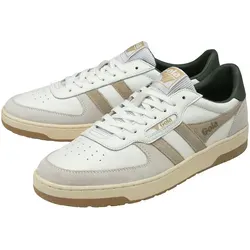 Gola Sneaker Hawk 2025 - Weiße Herren Freizeitschuhe - Freizeitschuhe & Sneaker für Herren, inspiriert vom Courtsport mit bequemer Leder-Wildleder-Mischung und Old-School-Flair der 80er Jahre.