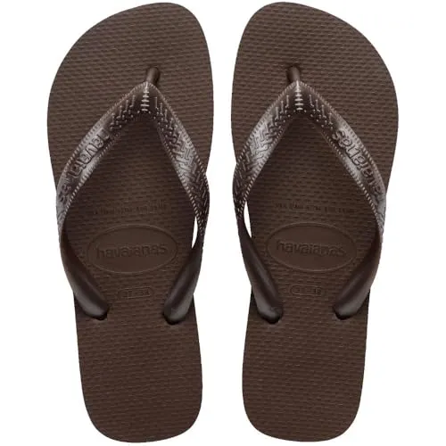 Havaianas Top Tiras Dunkelbraun Größe 38/39 - Modische Flip-Flops in Dunkelbraun, ideal für den Sommer. Die rutschfeste und wasserabweisende Sohle sorgt für Komfort und Stabilität, perfekt für entspannte Tage am Strand.