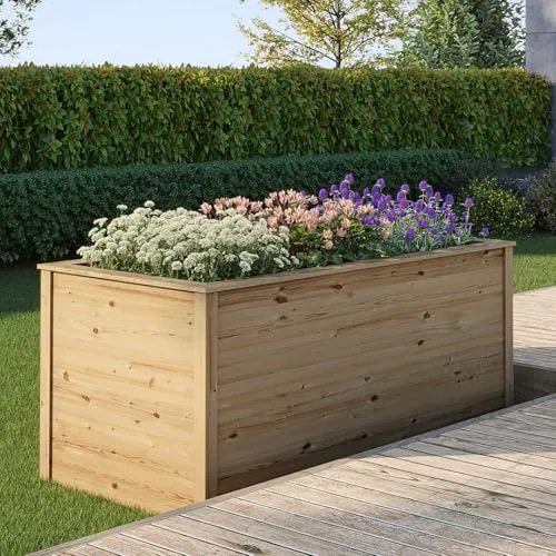 STEELSØN Hochbeet Holz Theemin, Pflanzkübel für Garten und Balkon Draußen rechteckig, Kräuterbeet für den Außenbereich, Holzhochbeet zum Bepflanzen von Gemüse & Kräutern 180x90x80 cm