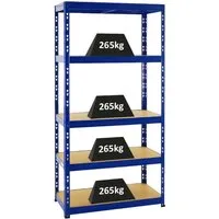 PROREGAL® Schwerlastregal Tiger 180x90x45cm - 265kg Traglast - Schwerlastregal für Werkstatt und Garage mit 5 verstellbaren Fachböden, einfache Steckmontage und umfunktionierbar als Werkbänke. Hohe Qualität und Langlebigkeit durch pulverbeschichtetes Metall.