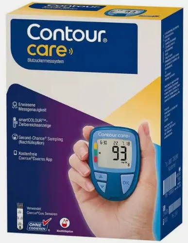 Ascensia Diabetes Care Blutzuckermessgerät CONTOUR®CARE - Blutzuckermessgerät mit kompaktem Design, hoher Speicherkapazität und smarter Analyse für präzise Messergebnisse in mg/dl oder mmol.