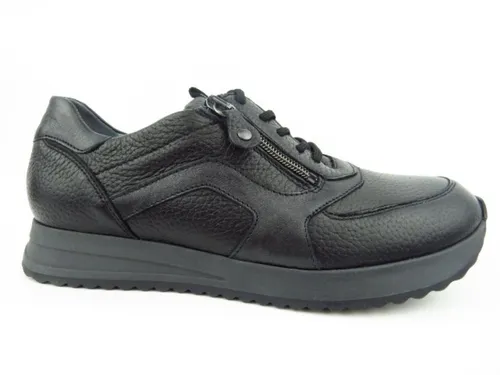 Waldläufer H Vicky 15 Damen Hallenschuh in Schwarz, Größe 3.5 - Damen-Schnürhalbschuhe, besonders bequem mit optimaler Dämpfung für lange Tragezeiten und sportliche Aktivitäten.