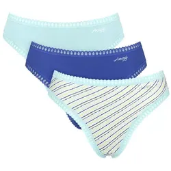 Sloggi 3P GO Crush High Leg Briefs Blau Muster Baumwolle Medium Damen - Entdecken Sie die Sloggi GO Crush High Leg Briefs im 3er-Pack aus hochwertiger Bio-Baumwolle. Hoher Beinausschnitt und elastische Spitzenborte sorgen für perfekten Sitz und feminine Eleganz – ideal für jeden Tag!