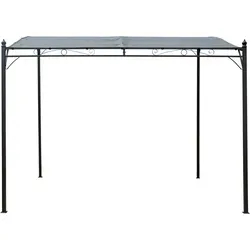 PERGOLA - MARKISE pergola adossée inclinée en métal - 3 x 2.5 m - gris Grau
