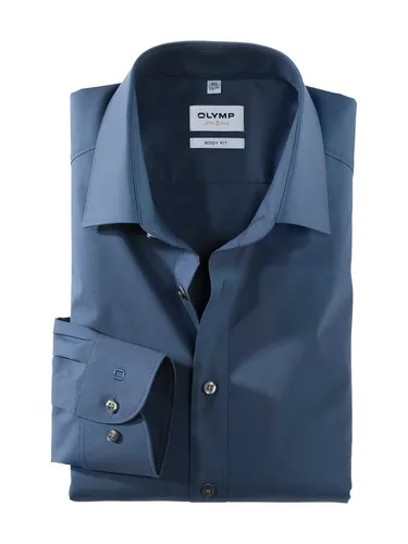 OLYMP Businesshemd Level Five body fit - Formbeständig und Elegant in Blau - Business- & Abendmode für Herren, formbeständig durch Elasthan für perfekten Sitz, ideal für den anspruchsvollen Geschäftsmann.