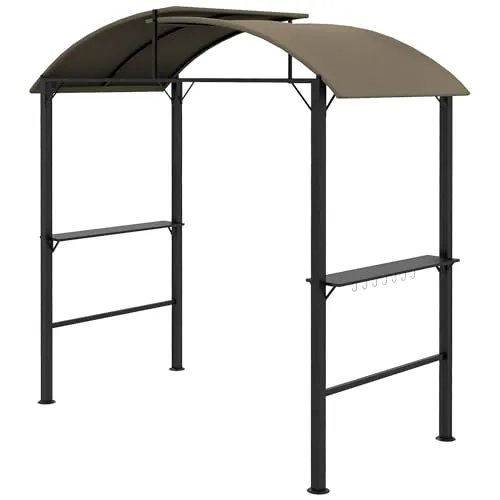 Outsunny Grillpavillon aus Stahl mit Polyesterstoff - Pavillons für unbeschwerte Grillfeste: Schützen Sie sich mit dem stabilen Polyesterdach vor Sonne und genießen Sie Ihre Zeit im Freien.