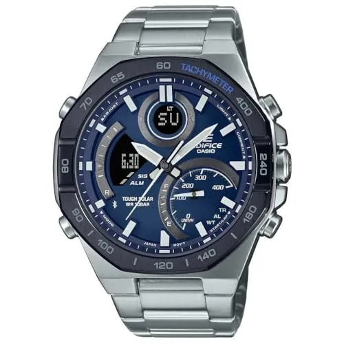 Casio Herrenuhr Bluetooth ECB-950DB-2AEF - Silber, moderne Bluetooth-Technologie für vernetzte Herrenmode