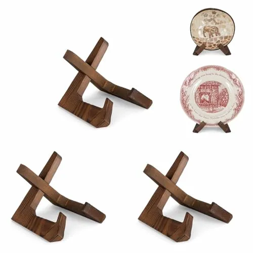 ANBOXIT Schalenständer zur Präsentation, 3er Pack 3,5-Zoll-Schalenhalter, Holz-Aufsteller, Ständer für große tiefe Schalen, Platten und Gerichte, 11,7 x 10 x 9 cm (für Schalen unter 6,3 cm Höhe)