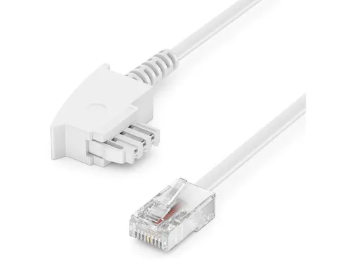 deleyCON 10m TAE Anschlusskabel für Router - Kabel für DSL, ADSL, VDSL – verbindet Router direkt mit Telefondose. Flexibles Flachkabel, ideal für optimale Verlegung und kompatibel mit vielen Modellen wie AVM Fritzbox.