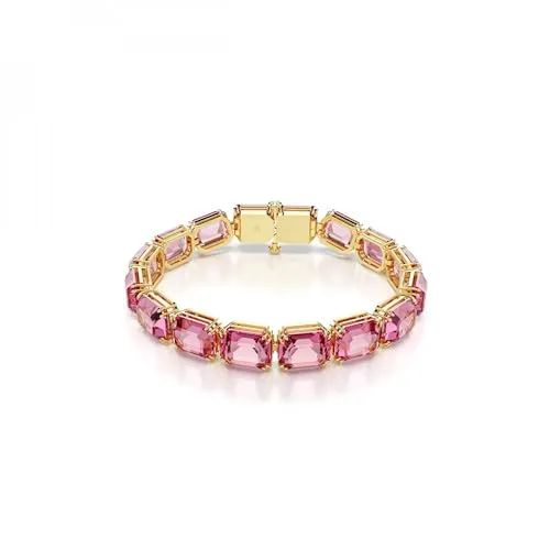 Swarovski Millenia Armband - Armbänder für Damen, auffälliges Design mit pinken Swarovski Kristallen und vergoldeter Krallenfassung für strahlenden Glanz.