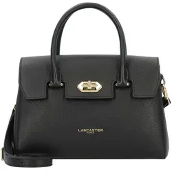 Lancaster Milano Cosmos Handtasche aus Leder - Schwarz, 25 cm - Elegante 25 cm Handtasche aus echtem Leder mit praktischem Twist Lock. Ideal für den Alltag, ausgestattet mit nützlichen Taschen und einem Raumteiler. Verstellbarer Riemen für vielseitige Trageoptionen.