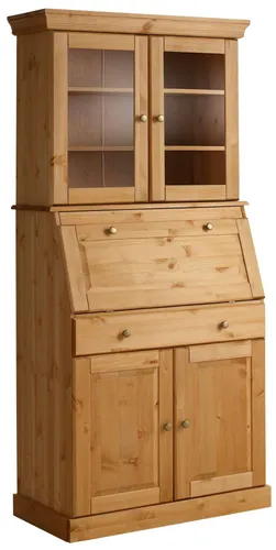 Sekretär HOME AFFAIRE "Rosi im Landhausstil" - Sekretär aus FSC®-zertifizierter Kiefer, mit 6 Türen und 1 Klappe, zeitloses Design in Holzoptik, ideal für stilvolle Büros oder Home Offices.