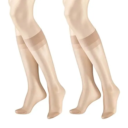 Hudson Damen Kniestrümpfe Lilly Lafina 15 2-Pack druckfreier Bund 15 DEN Teint 0010 ONESIZE
