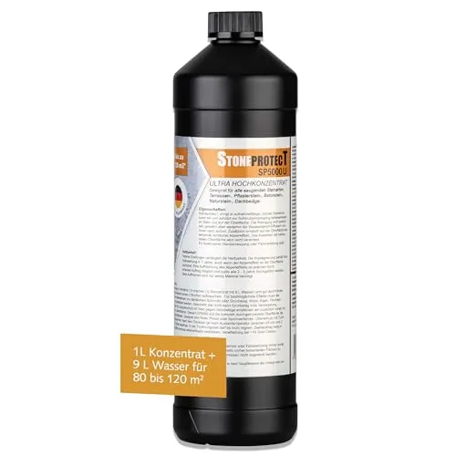 StoneprotecT SP5000U | Premium Nano-Stein-Imprägnierung - Klebemittel & Dichtstoffe | Langfristiger Schutz für alle mineralischen Oberflächen, um Wasser und Schmutz effektiv abzuweisen und die Optik zu bewahren.