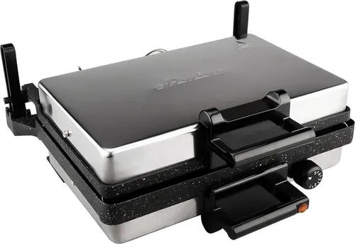 Kontaktgrill 2000W mit Granitpfanne - Multigrill mit 2000W Leistung, Antihaftbeschichtung und vielseitigen Funktionen für köstliche Grillgerichte und perfekte Toastergebnisse.
