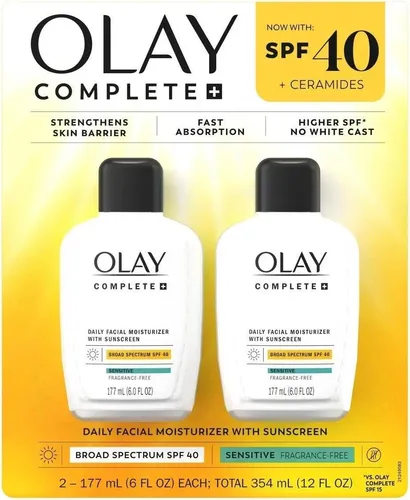 Olay Complete + Sensitive Tages-Gesichtscreme mit LSF 40, 177 ml (6 fl oz), 2er-Pack