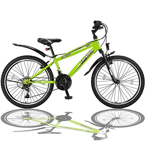 Talson 26 Zoll Mountainbike mit Gabelfederung und Beleuchtung - Mountainbike mit 21-Gang, Gabelfederung und integrierter Beleuchtung für sicheres Fahren. Ideal für Körpergrößen von 145-170 cm. 75% vormontiert, perfekt für Abenteuer in der Natur.