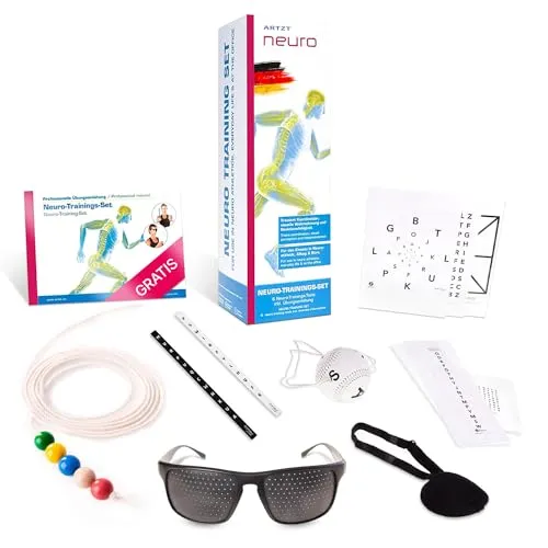 ARTZT neuro Starter Set | Neuroathletiktraining für Sehen, Reflexe & Fokus - Trainingsprogramme zur Verbesserung der visuellen Wahrnehmung und Reaktionsfähigkeit. Ideal für Büro, Sport und Alltag mit umfassendem Zubehör für effektives Augentraining.