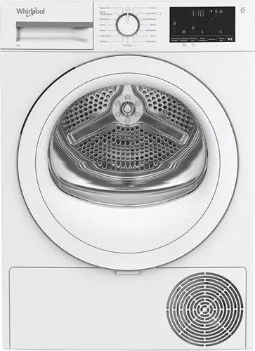 Whirlpool CWSD83MWWSFR Wäschetrockner - 8 kg, Weiß - Energieeffizienter Frontlader-Wäschetrockner mit 6th Sense Technologie. Passt den Trocknungszyklus automatisch an die Feuchtigkeit an und schützt Ihre Textilien vor Übertrocknung. Ideal für kleine Räume.