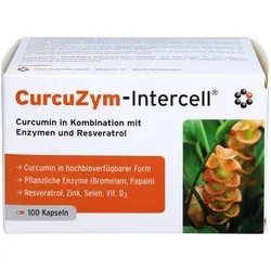 Curcuzym-Intercell 100 ST - Nahrungsergänzungsmittel mit mikroverkapseltem Curcuma-Extrakt, Enzymen und Vitaminen, ideal für eine vegetarische oder vegane Ernährung, gluten- und laktosefrei.