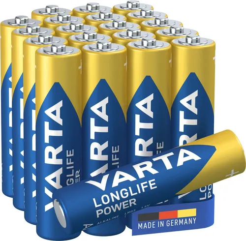 VARTA Batterien AAA, 20er Pack (10+10), Longlife Power - Alkaline Mignon Batterien LR603 mit 1,5 V - Made in Germany - für energieintensive Geräte