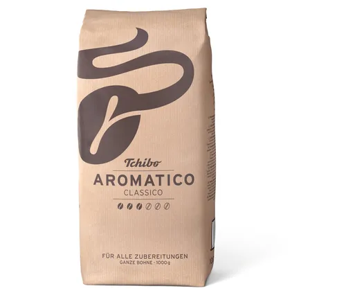 Tchibo Aromatico Classico - 1 kg Ganze Bohne - Vollmundiger Genuss - Kaffeebohnen mit klassisch-vollmundigem Geschmack, ideal für jede Zubereitungsart. Enthält kräftige Robusta- und aromatische Arabica-Bohnen für ein perfektes Kaffeeerlebnis.