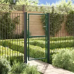 Zauntor Stahl Gartentor für Doppelstabmattenzaun - Robustes Gartentor aus pulverbeschichtetem Stahl, ideal für Sicherheit und Stil in Ihrem Garten. Größe: 100 x 75 cm, Pfostenhöhe: 125 cm.