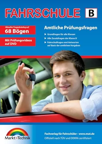 Führerschein Fragebogen Klasse B - Original amtlicher Fragenkatalog auf 71 Bögen, inklusive Prüfungsvideos auf DVD für optimale Vorbereitung