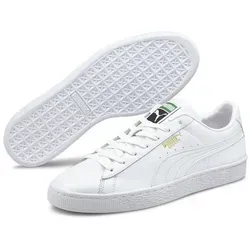 PUMA Herren Basket Classic XXI Sneaker - Retro-Style in Weiß, 44.5 EU - Herren-Sneaker im Vintage-Look, hochwertig aus Leder gefertigt und mit komfortabler Schnürung für perfekten Sitz. Ideal für einen coolen, modernen Style.