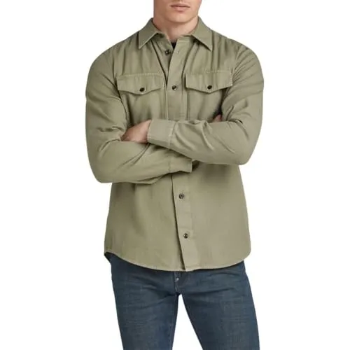 G-Star Herren Marine Slim Hemd D24963-D454-B681 - Herren-Freizeithemden, lässiges Marine-Hemd aus Baumwolle mit schmaler Passform und abgerundetem Saum für einen modernen Look.