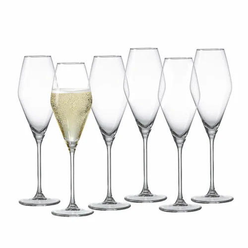 Ritzenhoff & Breker Sektkelch Salsa 6er Set - Elegantes 6er Set Sektgläser aus klarem Glas, perfekt für festliche Anlässe und stilvolle Tischdekoration. Mit einem Fassungsvermögen von 200 ml.