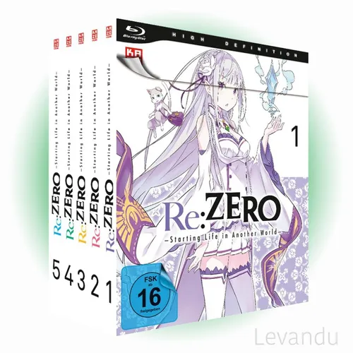 Re:ZERO - Starting Life in Another World - Staffel 1 - Gesamtausgabe - Bundle - Vol.1-5 - [Blu-ray] - Fantasy-Anime-Serie, freigegeben ab 16 Jahren, mit packender Story und beeindruckender Animation.