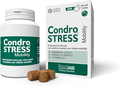 Innovet Condrostress Mobility Gelenktabletten Hund, 90 Soft Chews für Erwachsene & Senior Hunde, Unterstützt Hunde Gelenke, Knorpelstoffwechsel & Beweglichkeit, Eierschalenmembran & Boswellia Serrata