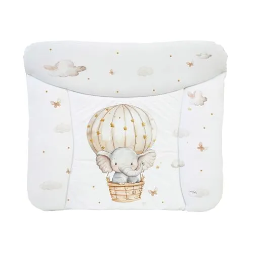 CEBA BABY Wickelauflage Elefant im Ballon - Wickelauflage 75 x 72 cm, abwaschbar und wasserdicht, ideal für stressfreies Wickeln in jedem Zuhause, Made in EU