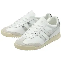 Gola Damen Torpedo Mirror Sneaker Weiß-Silber - 41 EU - Stylische Damen Sneaker in Weiß-Silber, ideal für Alltag und Beruf. Aus hochwertigem Leder gefertigt, bieten sie optimalen Komfort und ein trendiges Design.