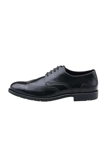 LLOYD Herren Schnürschuhe EEZY 140 schwarz EU-Größe 46 - Herren-Schnürhalbschuhe im Budapester-Style mit Wechselfußbett für Einlagen, Ziernähte und extra-leichter Gummisohle für optimalen Tragekomfort.