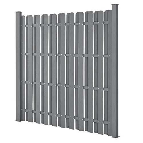WPC Gartenzaun Sichtschutz 180x180cm Grau - Stabil und Langlebig - Gartenzäune - Der WPC-Zaun bietet perfekten Sichtschutz und ist wetterfest, ideal für jeden Außenbereich. Einfacher Aufbau und langlebige Qualität.