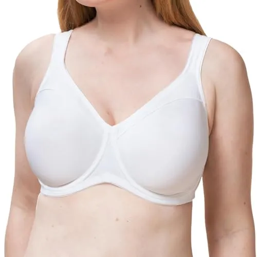 Triumph Modern Soft & Cotton W01 Minimizer-BH (95D White) - Funktionsunterwäsche mit hervorragendem Tragekomfort und minimierender Wirkung für eine schöne Silhouette.