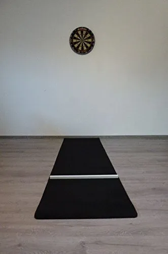 Profi Dart Teppich Set Startline Flex - Dartmatte schwarz/grau meliert mit beweglicher Abwurflinie "Oche" für präzises Spiel, schützt den Untergrund und wertet den Dartbereich auf.