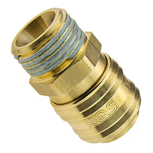 Rectus Druckluftkupplung Stecknippel Schnellkupplung RQS Stecker aus Messing NW 7,2mm (1/2", Kupplung mit Aussengewinde)
