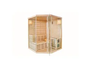 Sanotechnik TALLINN Sauna für 3 Personen - Infrarot-Wärmekabine aus Hemlockholz, bietet entspannende Wärme und Platz für die ganze Familie. Ideal für Wellness zu Hause.