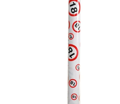 Geschenkpapier Verkehrsschild Zahl 18 Geburtstag, 70 cm Breit, 300cm Länge