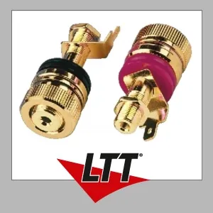 MONACOR BP-520G LS-Klemmen - High-End-LS-Polklemmen-Paar mit massiver vergoldeter Ausführung, ideal für Holz- und Metallgehäuse, sorgt für optimale Signalübertragung.