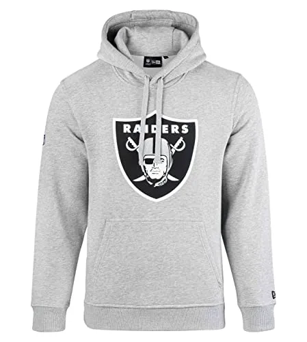 New Era NFL Oakland Raiders Team Logo Hoodie - Grau Größe M - Sportfan Sweatshirt & Hoodie, exklusiv bei BACKSPIN erhältlich, mit gesticktem NFL Shield Logo und auffälligem Team Logo auf der Vorderseite.