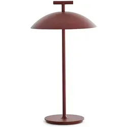 Kartell Mini Geen-A Tischleuchte, dimmbare Batterieversion in Ziegelrot - Energiesparlampe mit modernem Design von Ferruccio Laviani, ideal für drinnen und draußen, bis zu 40 Stunden Akku-Laufzeit.